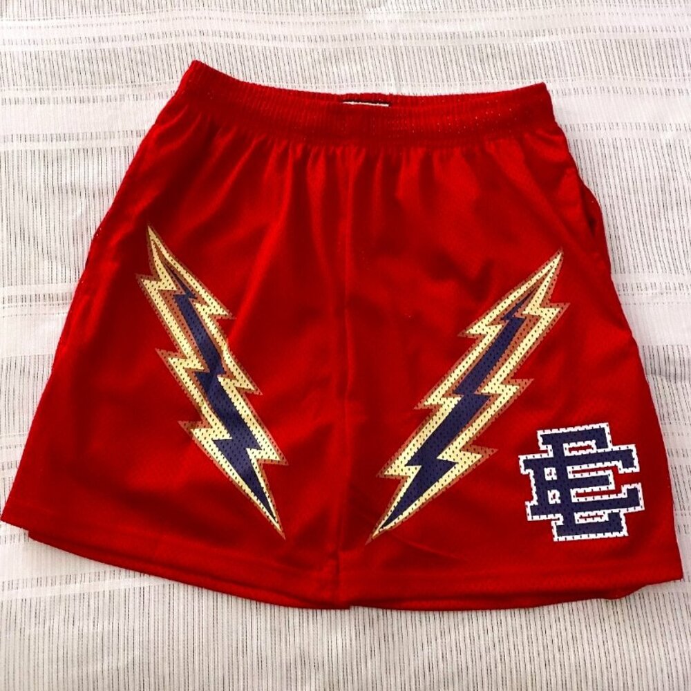 Certified authentic Eric Emanuel Red Lightning Shorts